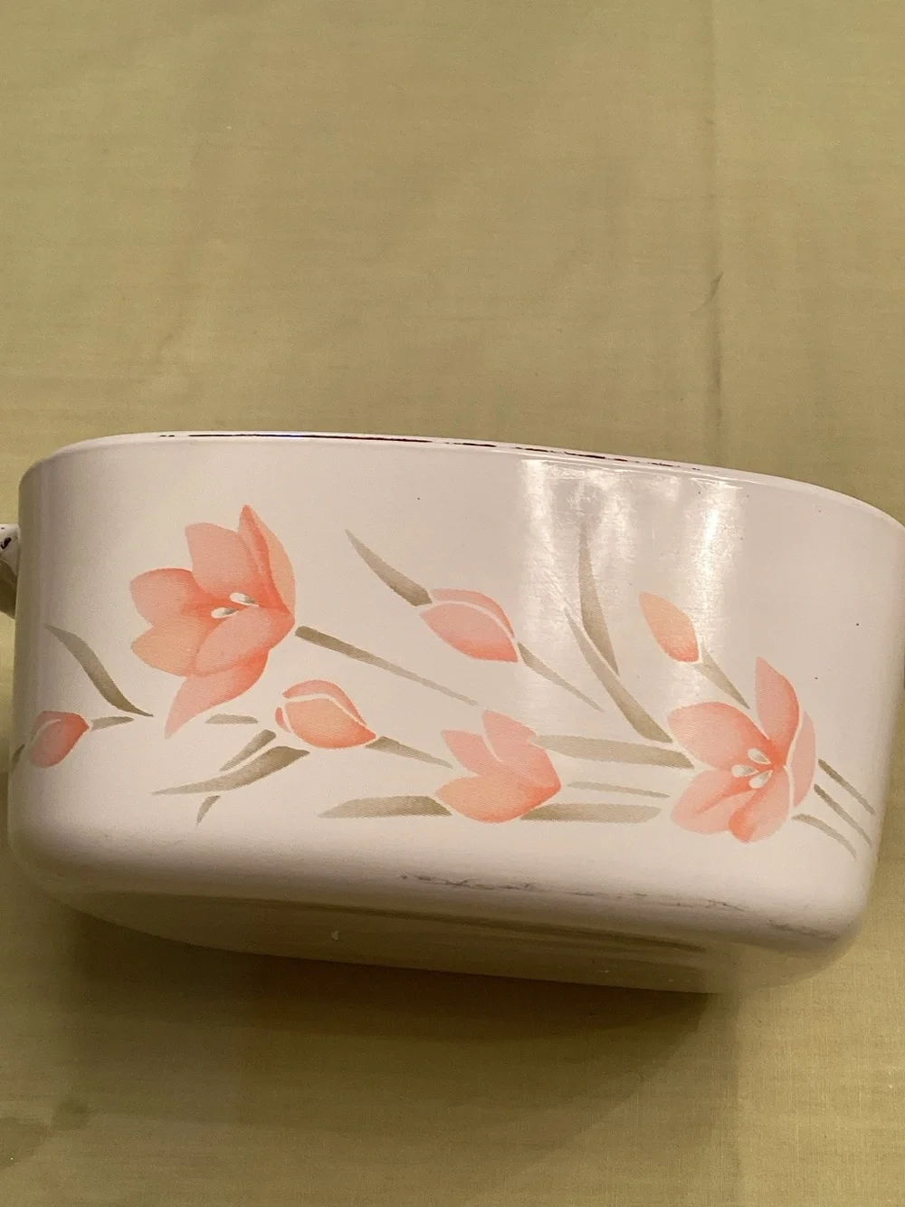 Corning Ware 1.5 Quart Peach Floral Baking Casserole Dish